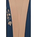 Embroidery work on layered abaya-Teal-Khaki Embroidery work on layered abaya-Teal-Khaki